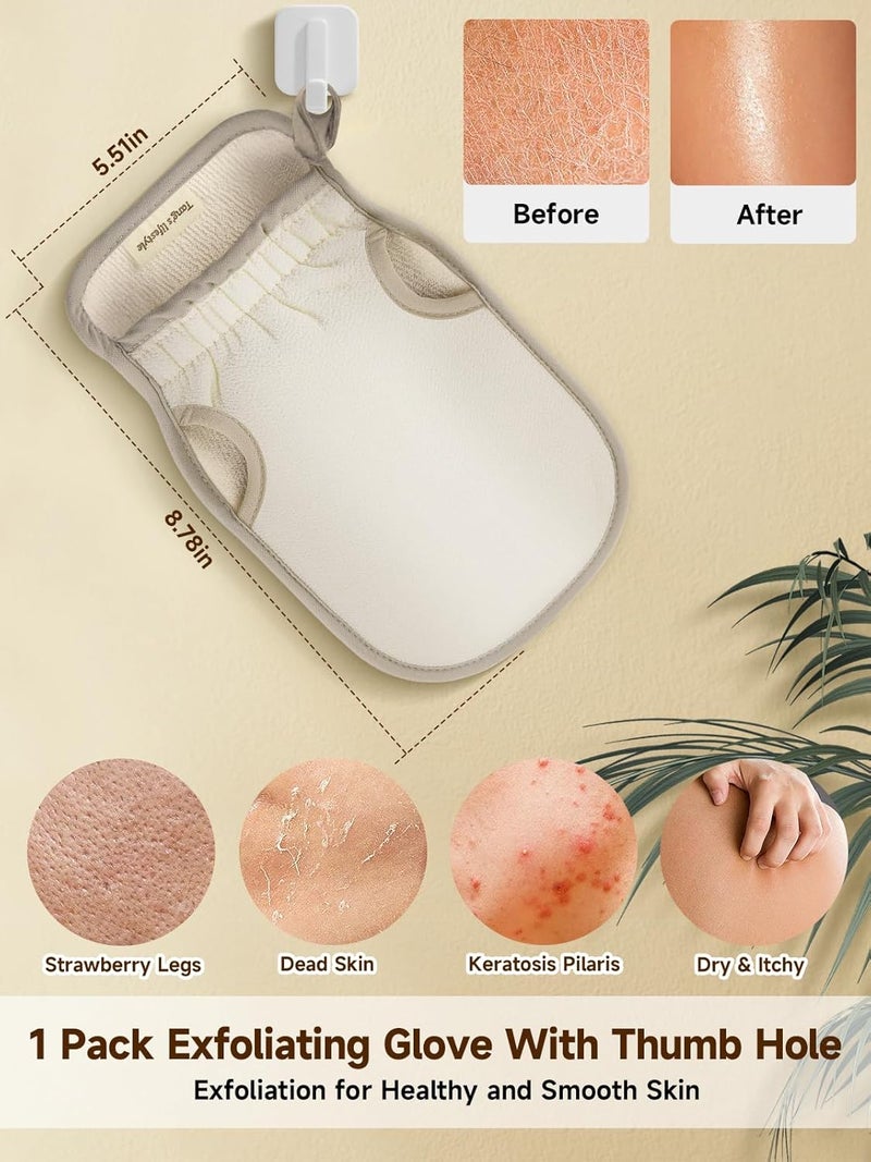 Aswdbbn Exfoliating Glove (Original) Machine Washable Newly Upgraded With Thumb Holes Korean Body Scrubber 100% Vegan Viscose Exfoliating Mitt for Dead Skin Removal, Keratosis Pilaris & Self-Tan Prep - Image 5